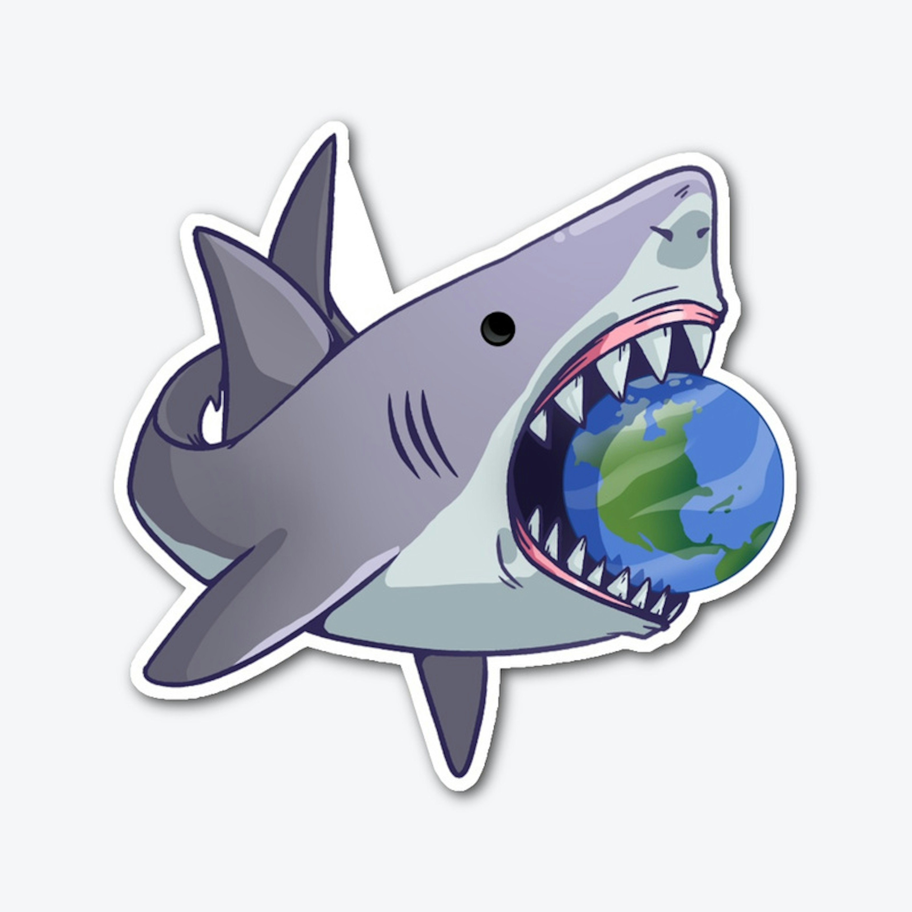 Shark Eats the Earth Sticker!